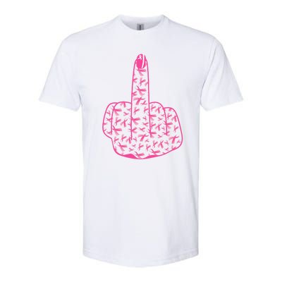 Breast Cancer Awareness FCK Breast Cancer Finger Softstyle CVC T-Shirt