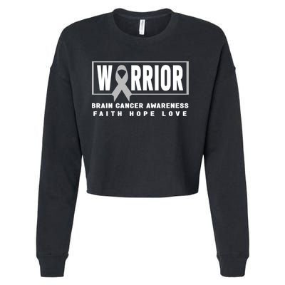 Brain Cancer Awareness Gift Funny Gift Brain Cancer Warrior Cool Gift Cropped Pullover Crew