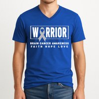 Brain Cancer Awareness Gift Funny Gift Brain Cancer Warrior Cool Gift V-Neck T-Shirt