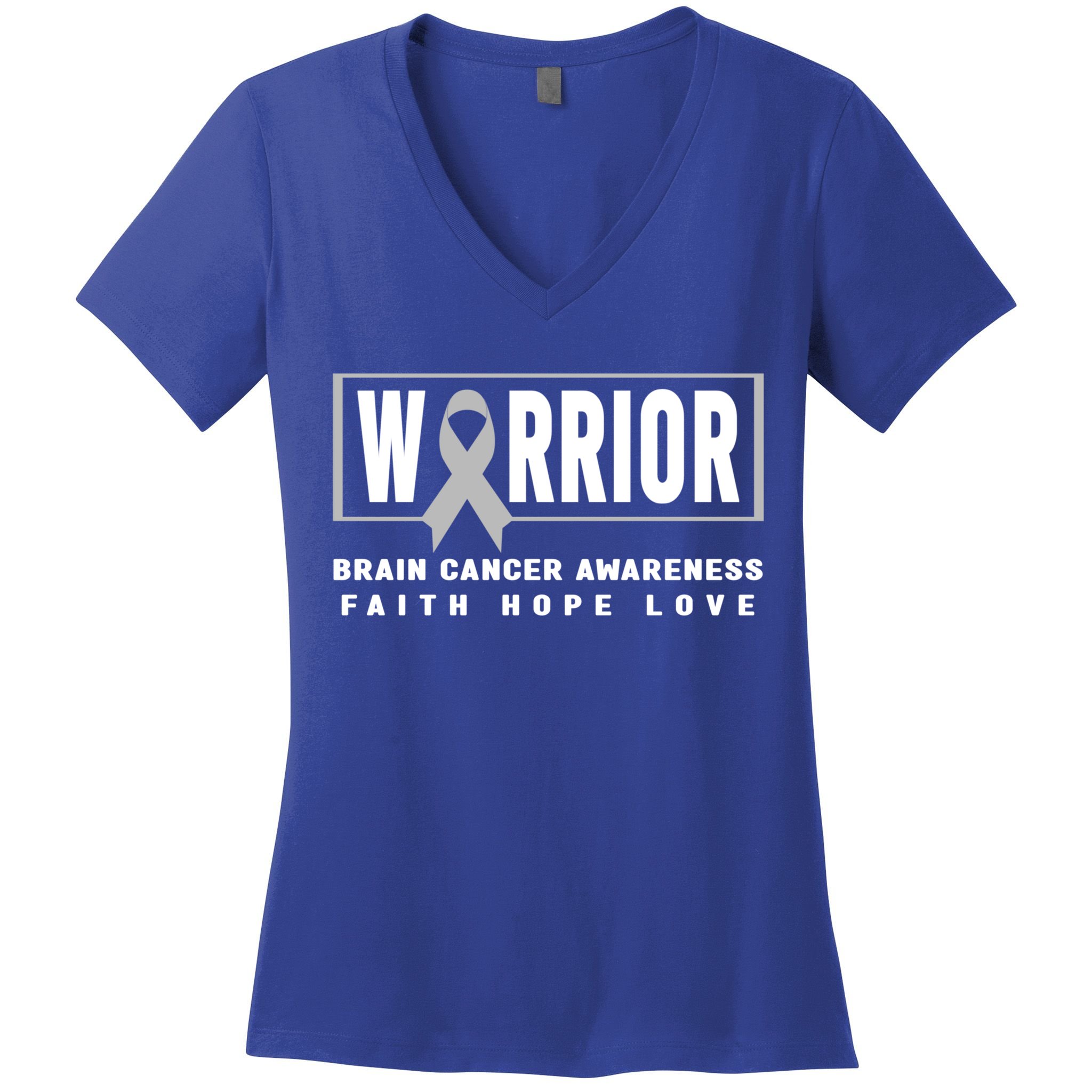 Brain Cancer Awareness Gift Funny Gift Brain Cancer Warrior Cool Gift Women's V-Neck T-Shirt