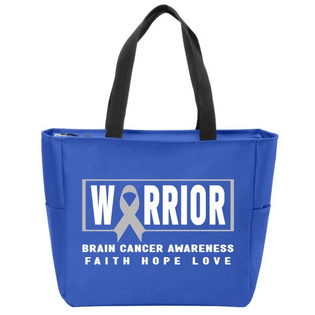 Brain Cancer Awareness Gift Funny Gift Brain Cancer Warrior Cool Gift Zip Tote Bag