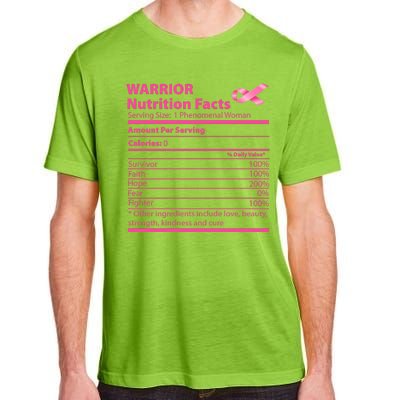 Breast Cancer Awareness Warrior Nutrition Facts Faith Hope Adult ChromaSoft Performance T-Shirt