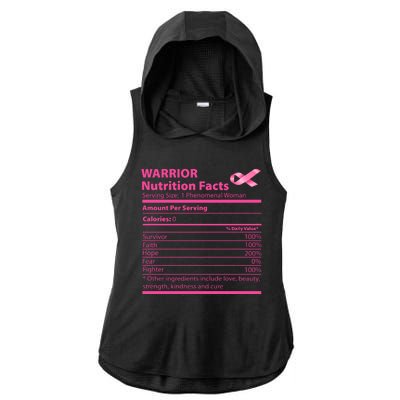 Breast Cancer Awareness Warrior Nutrition Facts Faith Hope Ladies PosiCharge Tri-Blend Wicking Draft Hoodie Tank