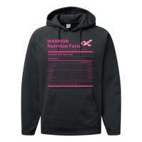 Breast Cancer Awareness Warrior Nutrition Facts Faith Hope Performance Fleece Hoodie