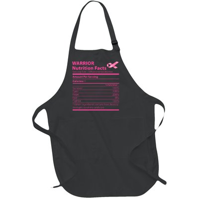 Breast Cancer Awareness Warrior Nutrition Facts Faith Hope Full-Length Apron With Pockets