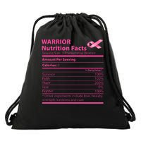 Breast Cancer Awareness Warrior Nutrition Facts Faith Hope Drawstring Bag