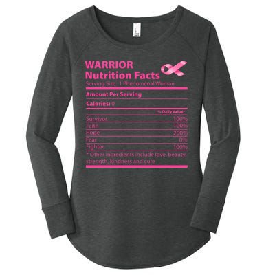 Breast Cancer Awareness Warrior Nutrition Facts Faith Hope Women's Perfect Tri Tunic Long Sleeve Shirt