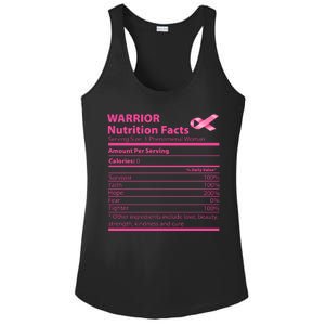 Breast Cancer Awareness Warrior Nutrition Facts Faith Hope Ladies PosiCharge Competitor Racerback Tank