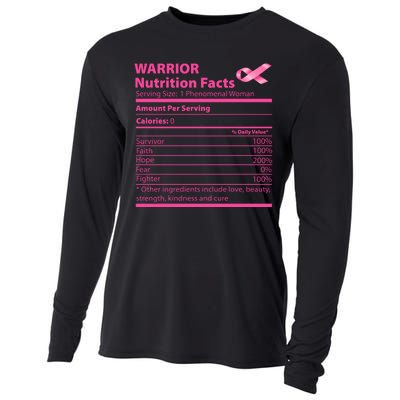 Breast Cancer Awareness Warrior Nutrition Facts Faith Hope Cooling Performance Long Sleeve Crew