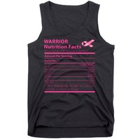 Breast Cancer Awareness Warrior Nutrition Facts Faith Hope Tank Top