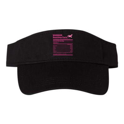 Breast Cancer Awareness Warrior Nutrition Facts Faith Hope Valucap Bio-Washed Visor