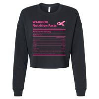 Breast Cancer Awareness Warrior Nutrition Facts Faith Hope Cropped Pullover Crew