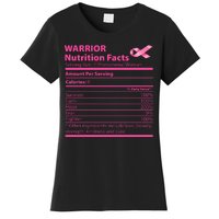 Breast Cancer Awareness Warrior Nutrition Facts Faith Hope Women's T-Shirt