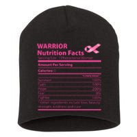 Breast Cancer Awareness Warrior Nutrition Facts Faith Hope Short Acrylic Beanie