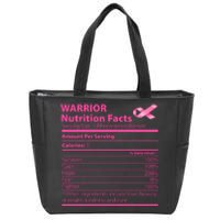 Breast Cancer Awareness Warrior Nutrition Facts Faith Hope Zip Tote Bag