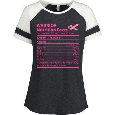 Breast Cancer Awareness Warrior Nutrition Facts Faith Hope Enza Ladies Jersey Colorblock Tee