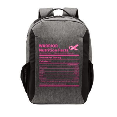 Breast Cancer Awareness Warrior Nutrition Facts Faith Hope Vector Backpack