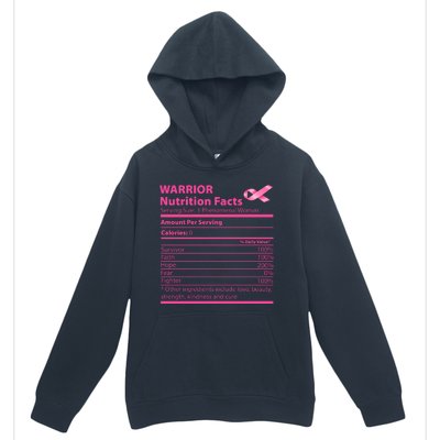 Breast Cancer Awareness Warrior Nutrition Facts Faith Hope Urban Pullover Hoodie