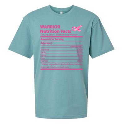 Breast Cancer Awareness Warrior Nutrition Facts Faith Hope Sueded Cloud Jersey T-Shirt