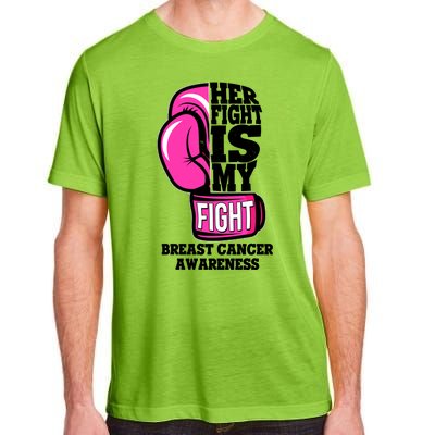 Breast Cancer Awareness Her Fight Is My Fight Boxing Glove Adult ChromaSoft Performance T-Shirt