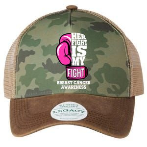 Breast Cancer Awareness Her Fight Is My Fight Boxing Glove Legacy Tie Dye Trucker Hat