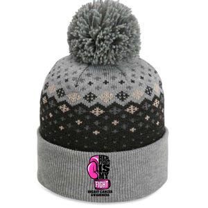 Breast Cancer Awareness Her Fight Is My Fight Boxing Glove The Baniff Cuffed Pom Beanie