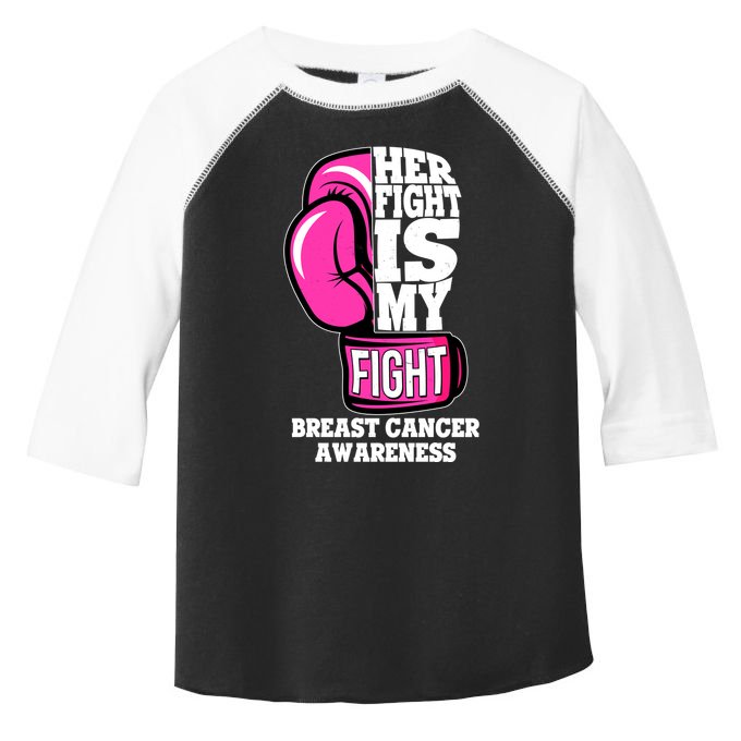Breast Cancer Awareness Her Fight Is My Fight Boxing Glove Toddler Fine Jersey T-Shirt