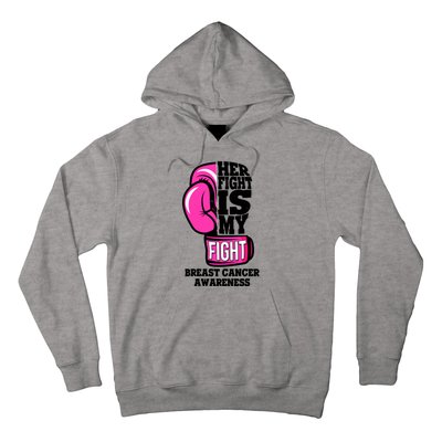 Breast Cancer Awareness Her Fight Is My Fight Boxing Glove Hoodie