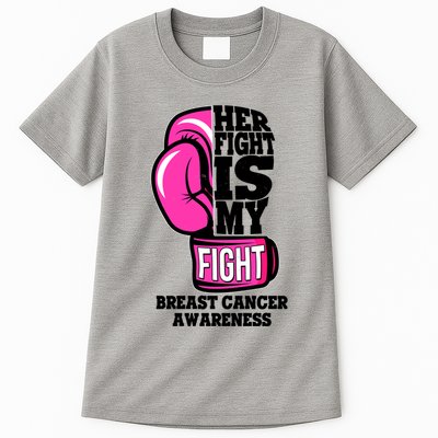 Breast Cancer Awareness Her Fight Is My Fight Boxing Glove Tall T-Shirt