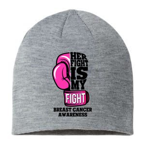 Breast Cancer Awareness Her Fight Is My Fight Boxing Glove Sustainable Beanie