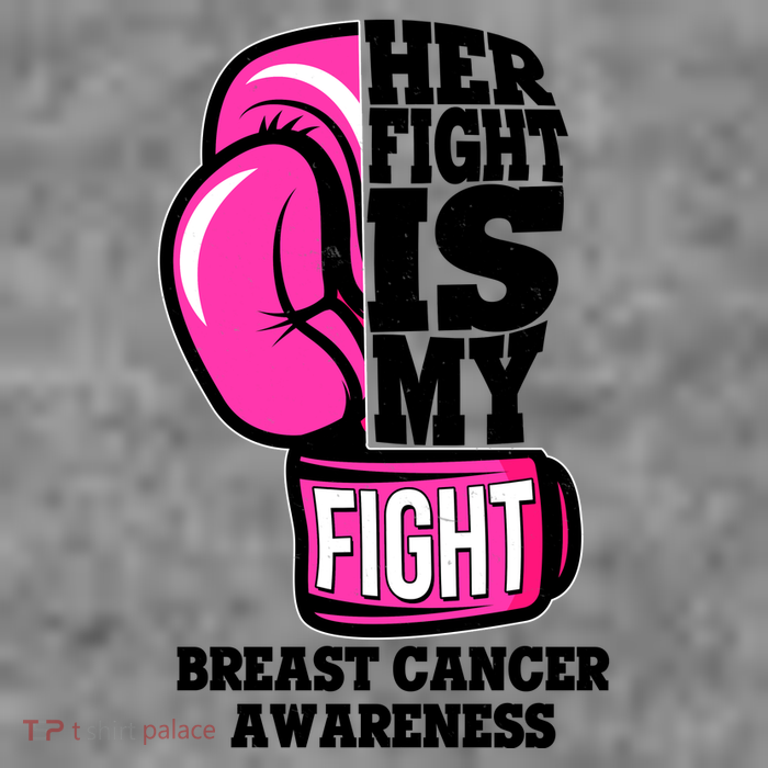 Breast Cancer Awareness Her Fight Is My Fight Boxing Glove Premium T-Shirt