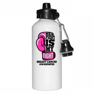 Breast Cancer Awareness Her Fight Is My Fight Boxing Glove Aluminum Water Bottle