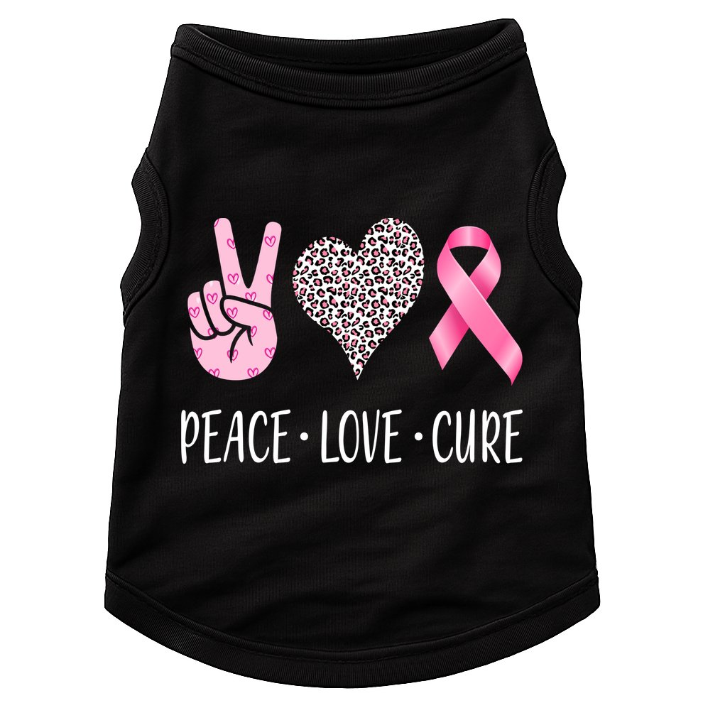 Breast Cancer Awareness Peace Love Cure Doggie Tank