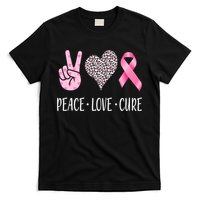 Breast Cancer Awareness Peace Love Cure T-Shirt