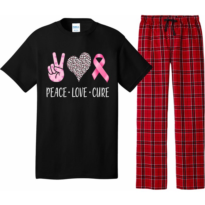 Breast Cancer Awareness Peace Love Cure Pajama Set