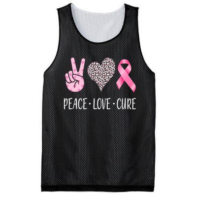 Breast Cancer Awareness Peace Love Cure Mesh Reversible Basketball Jersey Tank