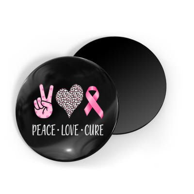 Breast Cancer Awareness Peace Love Cure Magnet