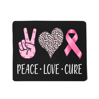 Breast Cancer Awareness Peace Love Cure Mousepad