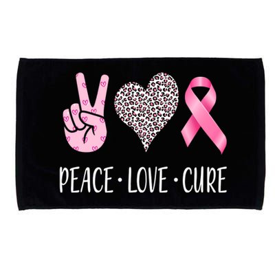 Breast Cancer Awareness Peace Love Cure Microfiber Hand Towel