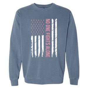 Breast Cancer Awareness Usa American Flag Garment-Dyed Sweatshirt