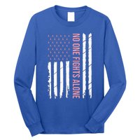 Breast Cancer Awareness Usa American Flag Long Sleeve Shirt