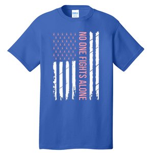 Breast Cancer Awareness Usa American Flag Tall T-Shirt