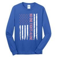 Breast Cancer Awareness Usa American Flag Tall Long Sleeve T-Shirt