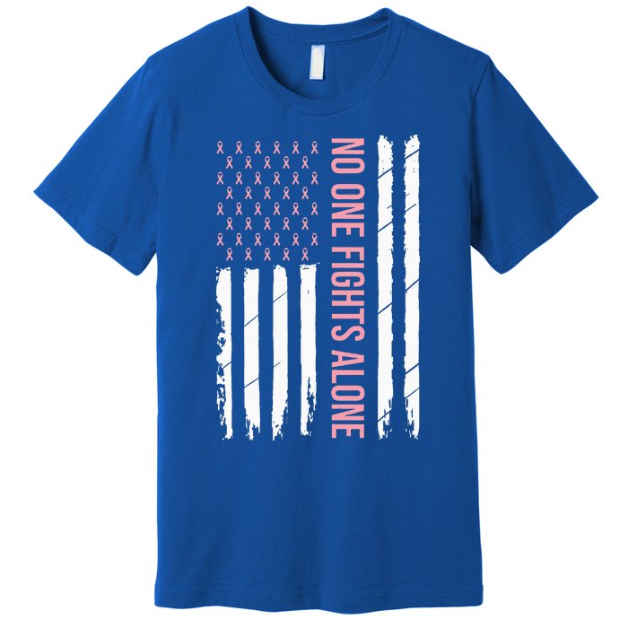 Breast Cancer Awareness Usa American Flag Premium T-Shirt