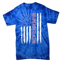 Breast Cancer Awareness Usa American Flag Tie-Dye T-Shirt