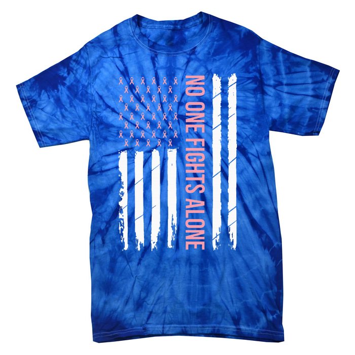 Breast Cancer Awareness Usa American Flag Tie-Dye T-Shirt