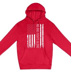 Breast Cancer Awareness Usa American Flag Premium Pullover Hoodie