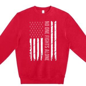 Breast Cancer Awareness Usa American Flag Premium Crewneck Sweatshirt