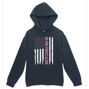 Breast Cancer Awareness Usa American Flag Urban Pullover Hoodie