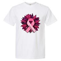 Breast Cancer Awareness Flower Ribbon Garment-Dyed Heavyweight T-Shirt